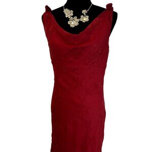 Ruby Rox Red Evening Formal Party Cocktail Dress Sparkles Lace Lined Size Large